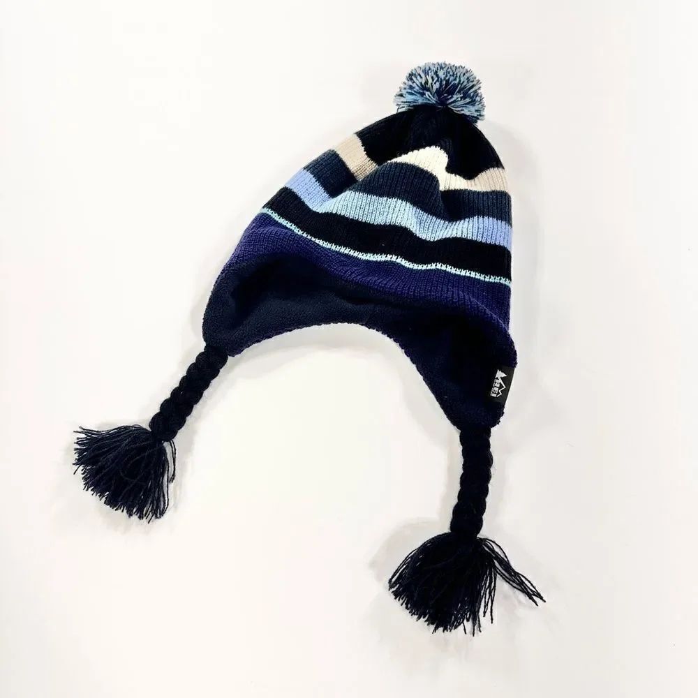 REI kids knit hat with tassels OS